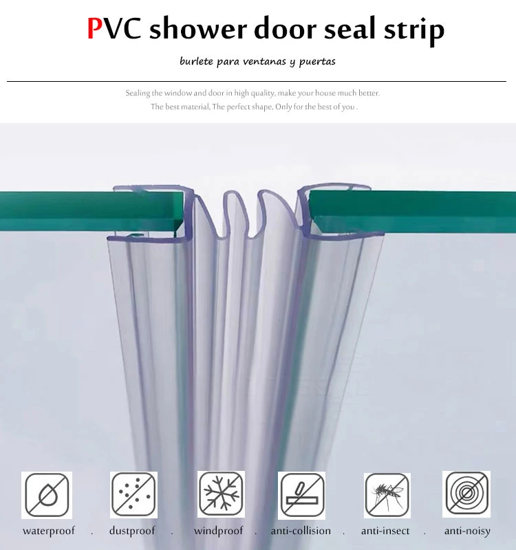 Bathroom Glass Door Magnetic PVC Waterproof Seal Strip